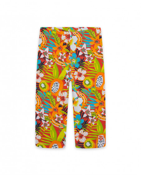 Leggings capri en jersey imprimé fille orange summer festival Leggings capri en jersey imprimé fille orange summer festival