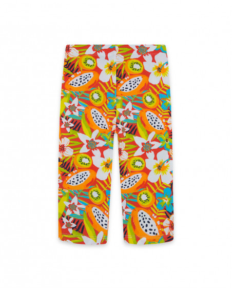Leggings capri en jersey imprimé fille orange summer festival Leggings capri en jersey imprimé fille orange summer festival