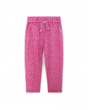 Pantalon en popeline imprimé fille rose ready to bloom Pantalon en popeline imprimé fille rose ready to bloom