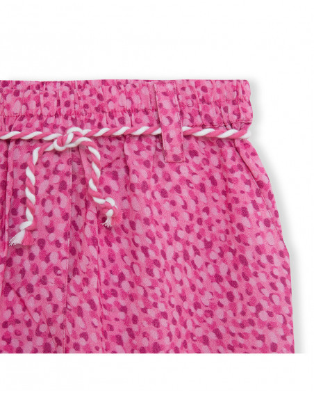 Pantalon en popeline imprimé fille rose ready to bloom Pantalon en popeline imprimé fille rose ready to bloom
