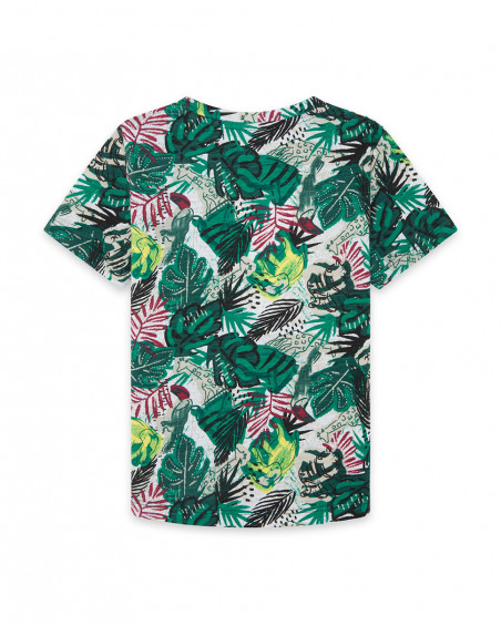 Tee-shirt en jersey imprimée garçon vert jungle street Tee-shirt en jersey imprimée garçon vert jungle street