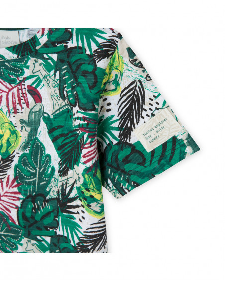 Tee-shirt en jersey imprimée garçon vert jungle street