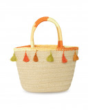 Sac en raphia franges fille orange summer festival Sac en raphia franges fille orange summer festival