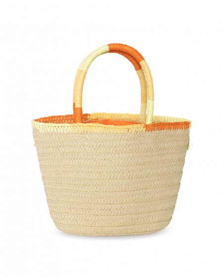 Sac en raphia franges fille orange summer festival Sac en raphia franges fille orange summer festival