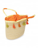 Sac en raphia franges fille orange summer festival Sac en raphia franges fille orange summer festival