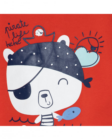 Ensemble de bain à rayures garçon rouge little pirates Ensemble de bain à rayures garçon rouge little pirates