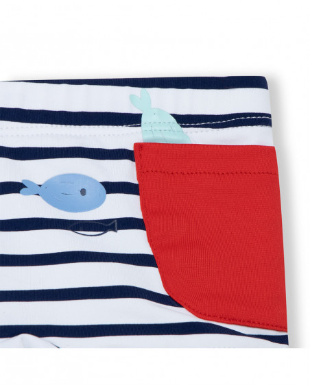Ensemble de bain à rayures garçon rouge little pirates Ensemble de bain à rayures garçon rouge little pirates