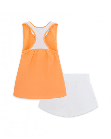 Tee-shirt et short en jersey avec poches fille blanche venice Tee-shirt et short en jersey avec poches fille blanche venice