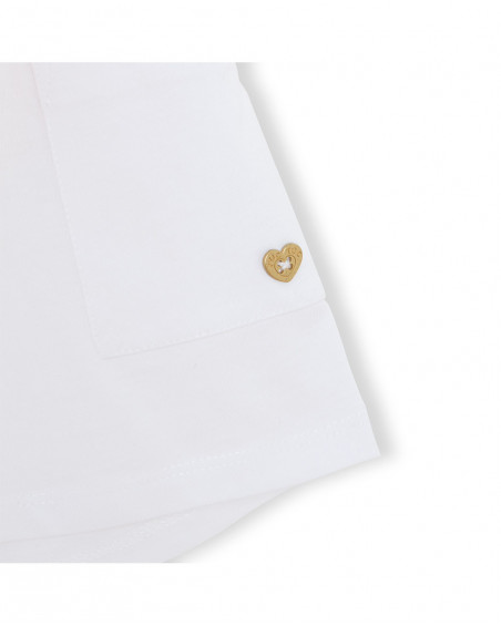 Tee-shirt et short en jersey avec poches fille blanche venice Tee-shirt et short en jersey avec poches fille blanche venice