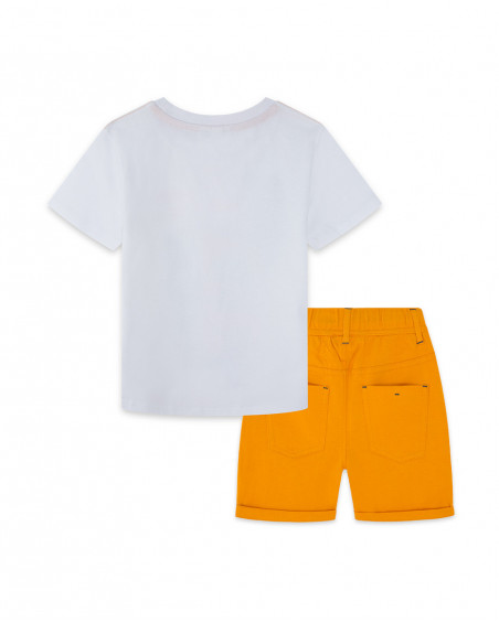 Tee-shirt et bermuda en jersey avec poches garçon orange free Tee-shirt et bermuda en jersey avec poches garçon orange free