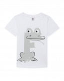 Tee-shirt en jersey grenouille garçon blanche basicos baby Tee-shirt en jersey grenouille garçon blanche basicos baby