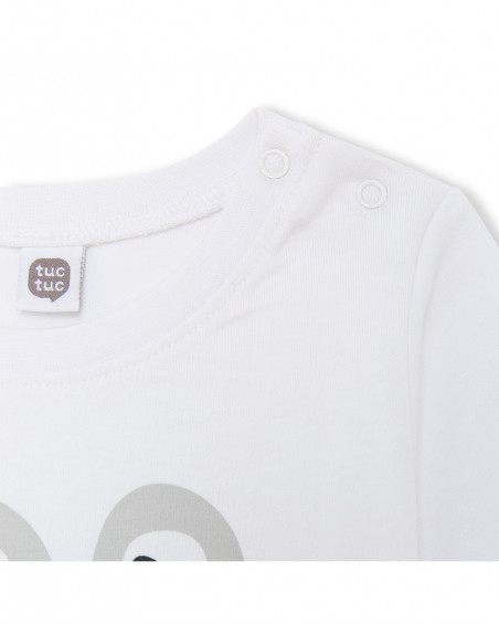 Tee-shirt en jersey grenouille garçon blanche basicos baby