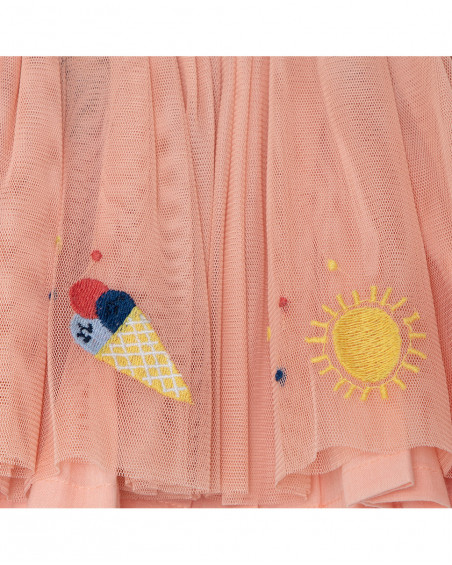 Jupe en tulle volants fille orange enjoy the sun Jupe en tulle volants fille orange enjoy the sun