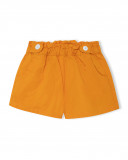 Short en sergé boutons fille jaune basicos kids Short en sergé boutons fille jaune basicos kids