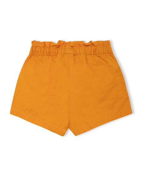 Short en sergé boutons fille jaune basicos kids
