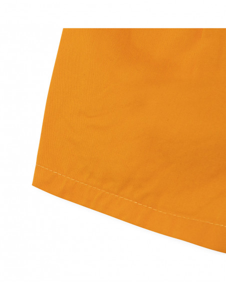 Short en sergé boutons fille jaune basicos kids