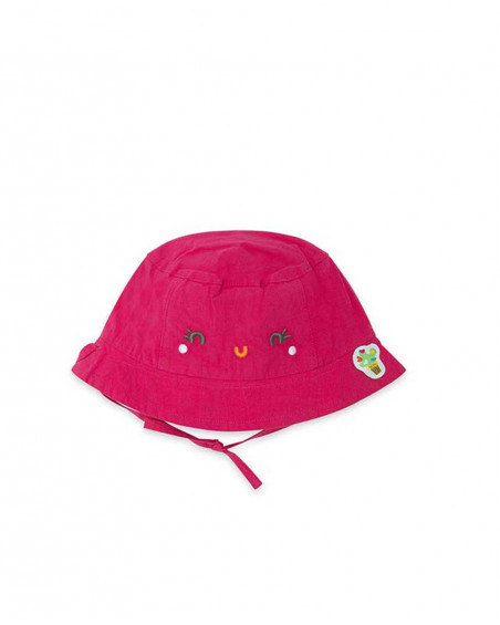 Bonnet combiné imprimé fille rose funcactus