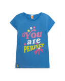 Tee-shirt en jersey message fille bleu ready to bloom Tee-shirt en jersey message fille bleu ready to bloom
