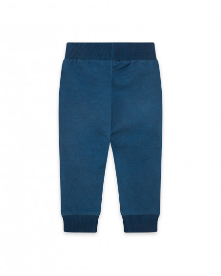 Pantalon en peluche jogging garçon bleu enjoy the sun Pantalon en peluche jogging garçon bleu enjoy the sun