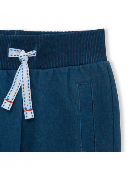 Pantalon en peluche jogging garçon bleu enjoy the sun Pantalon en peluche jogging garçon bleu enjoy the sun