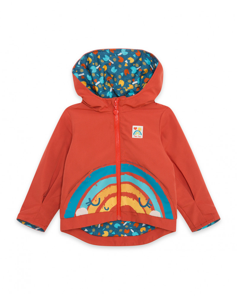 Coupe-vent avec capuche et fermeture éclair fille orange smile