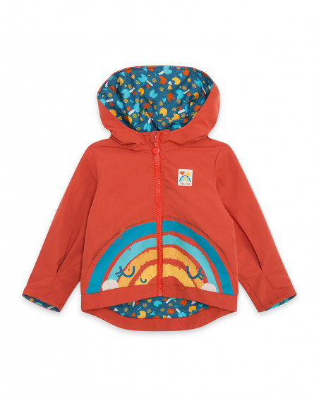 Coupe-vent avec capuche et fermeture éclair fille orange smile Coupe-vent avec capuche et fermeture éclair fille orange smile