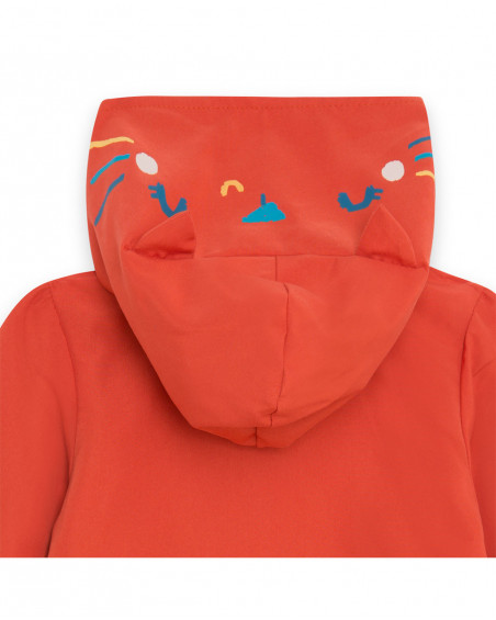 Coupe-vent avec capuche et fermeture éclair fille orange smile Coupe-vent avec capuche et fermeture éclair fille orange smile