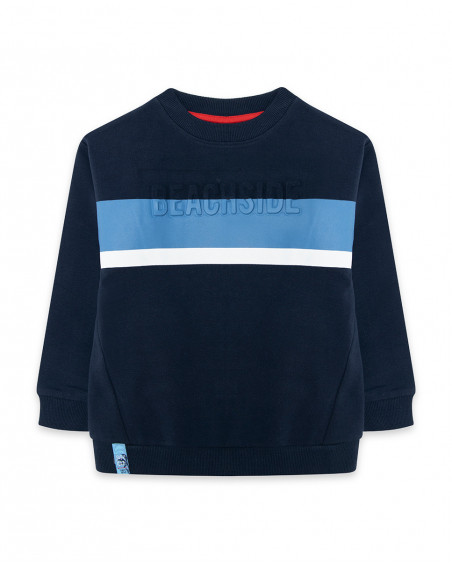 Sweat-shirt en peluche fermée garçon bleu surf club Sweat-shirt en peluche fermée garçon bleu surf club
