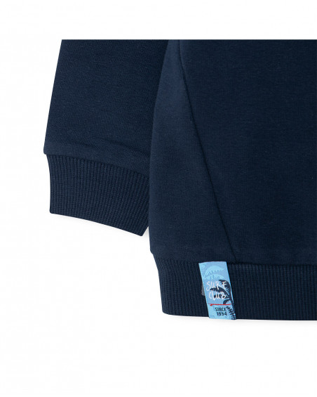 Sweat-shirt en peluche fermée garçon bleu surf club Sweat-shirt en peluche fermée garçon bleu surf club