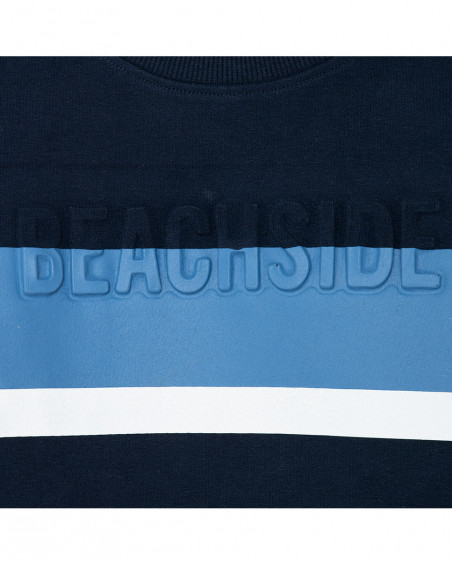 Sweat-shirt en peluche fermée garçon bleu surf club Sweat-shirt en peluche fermée garçon bleu surf club