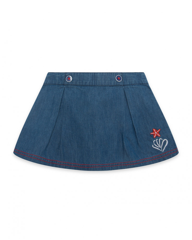 Jupe en jeans boutons fille bleu red submarine