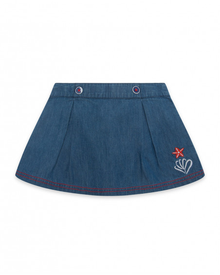 Jupe en jeans boutons fille bleu red submarine