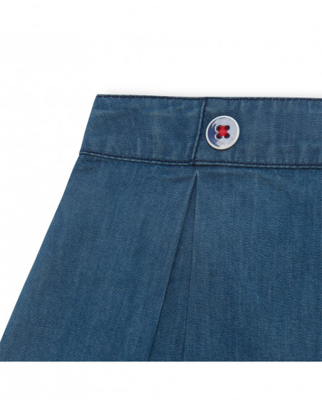 Jupe en jeans boutons fille bleu red submarine