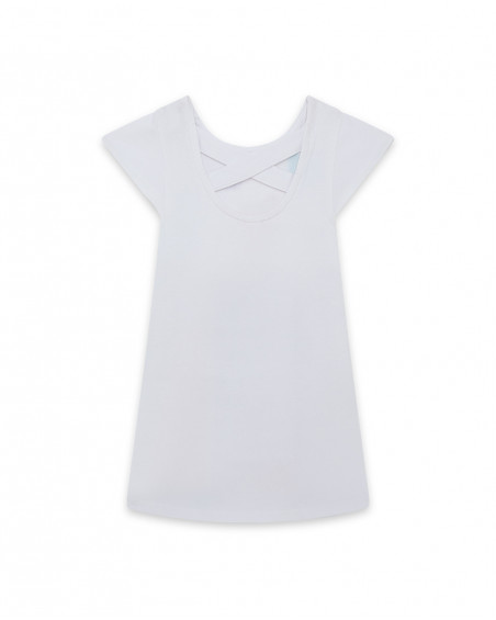 Robe en jersey imprimé fille blanche fruitty time