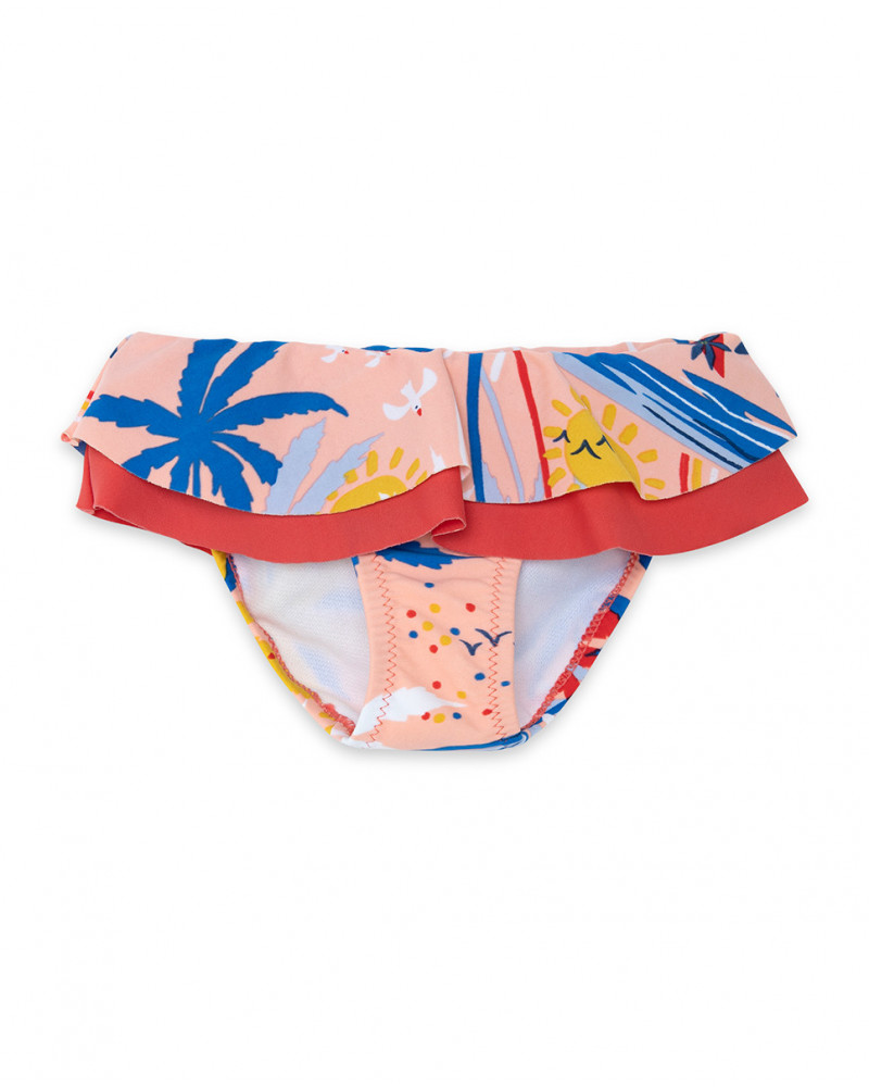 Culotte de bain liens fille orange enjoy the sun