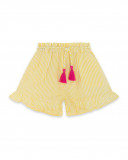 Short en chasuble à rayures fille jaune funcactus Short en chasuble à rayures fille jaune funcactus