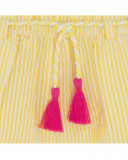 Short en chasuble à rayures fille jaune funcactus Short en chasuble à rayures fille jaune funcactus