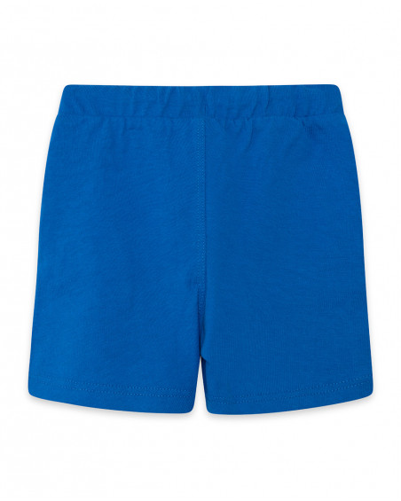 Bermuda en jersey lacets garçon bleu enjoy the sun Bermuda en jersey lacets garçon bleu enjoy the sun