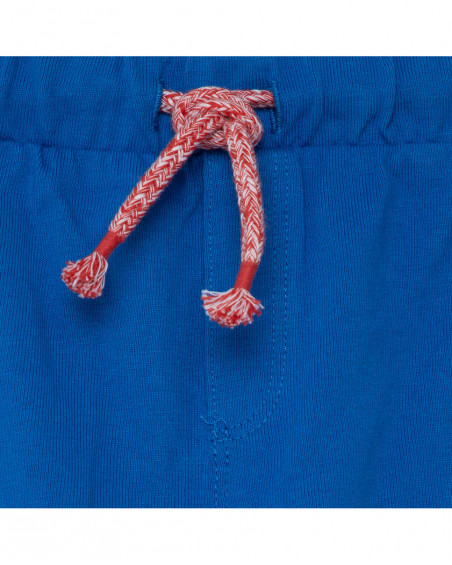 Bermuda en jersey lacets garçon bleu enjoy the sun Bermuda en jersey lacets garçon bleu enjoy the sun