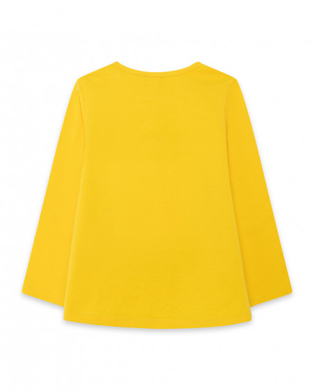 Tee-shirt en jersey manche longue fille jaune fruitty time