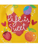 Tee-shirt en jersey manche longue fille jaune fruitty time Tee-shirt en jersey manche longue fille jaune fruitty time