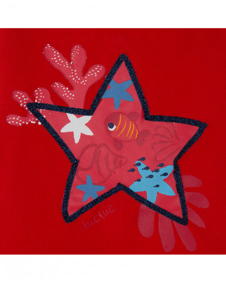 Robe en jersey imprimé fille rouge red submarine Robe en jersey imprimé fille rouge red submarine