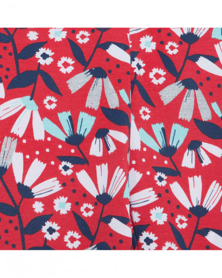 Leggings en jersey fleurs fille rouge sea lovers