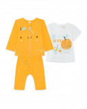 Ensemble 3 pièces jersey visage garçon orange picnic time Ensemble 3 pièces jersey visage garçon orange picnic time