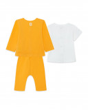 Ensemble 3 pièces jersey visage garçon orange picnic time Ensemble 3 pièces jersey visage garçon orange picnic time