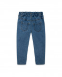 Pantalon en jeans feuilles fille bleu island Pantalon en jeans feuilles fille bleu island