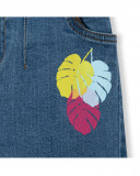 Pantalon en jeans feuilles fille bleu island Pantalon en jeans feuilles fille bleu island