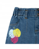 Pantalon en jeans feuilles fille bleu island Pantalon en jeans feuilles fille bleu island
