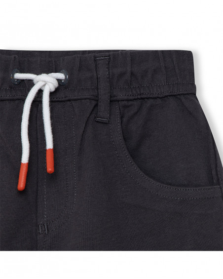 Bermuda en jersey lacets garçon gris play Bermuda en jersey lacets garçon gris play