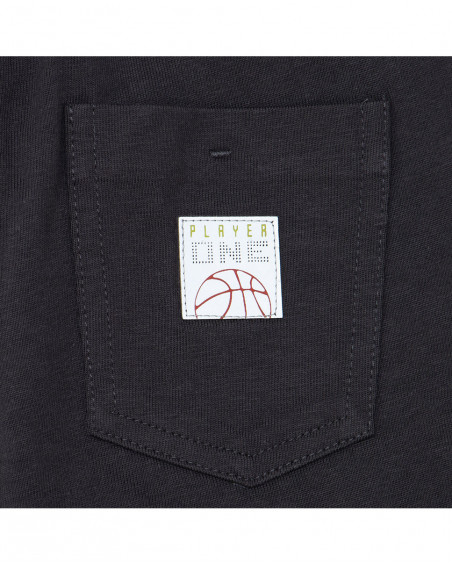 Bermuda en jersey lacets garçon gris play Bermuda en jersey lacets garçon gris play